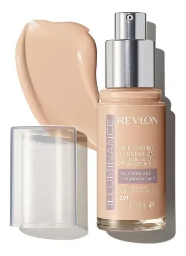 Base de maquillaje líquida Revlon ILluminance Skin-caring Foundation Illuminance Skin-Caring Foundation tono 201 creamy natural – 30mL 500mg