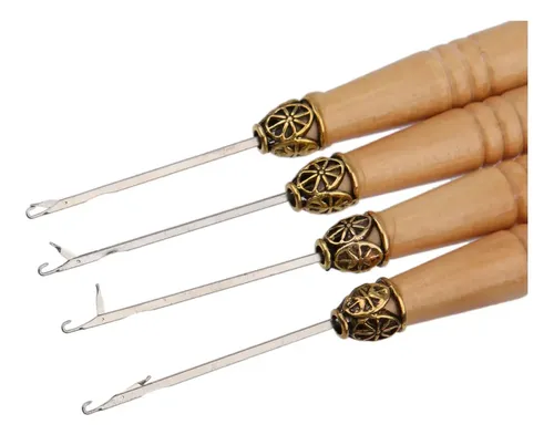 12pcs Extensión Del Cabello Gancho Herramienta De Tracción