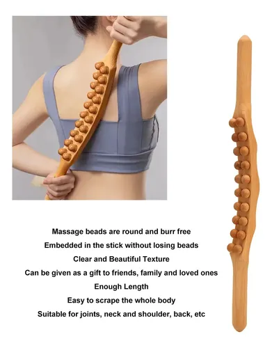 De Body Gua Sha Stick, Relajante Muscular, 20 Cuentas De
