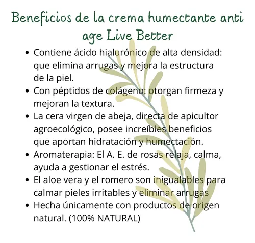 Crema Antiage, C/ Colágeno Y A Hialurónico. P. Natural 50 Ml