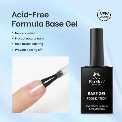 Beetles Kit Base Y Top Gel Con Deshidratante De Uñas Y