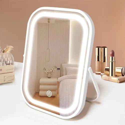 Espejo De Maquillaje Yekkopt Led Travel Compact 1200 Mah