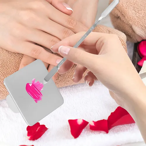 Set De Paletas De Acero Inoxidable Para Maquillaje Y Uñas