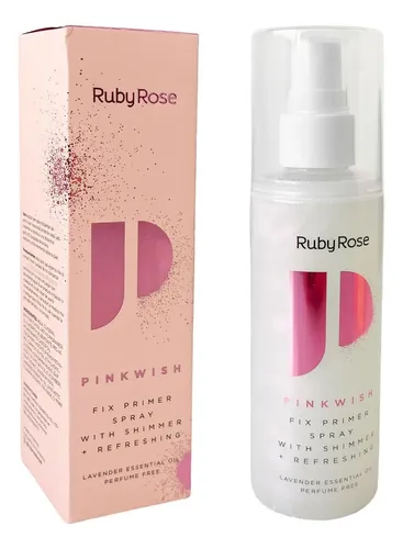 Fijador Maquillaje Shimmer Primer Spray Pink Gold Ruby Rose Tono Del Primer Pinkwish