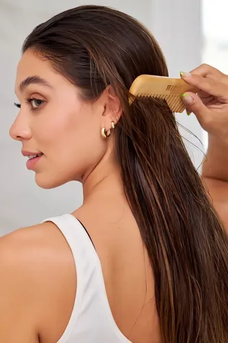 Peine Cabello Biodegradable De Bambú Alaska – Whole Green Color Marrón
