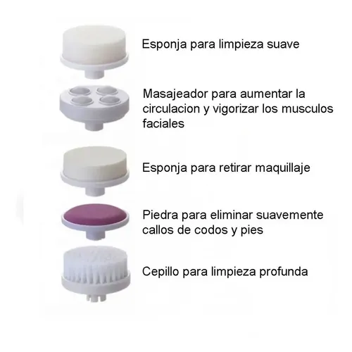 Cepillo Facial Masajeador Exfoliante Limpieza 5 En 1 A Pilas