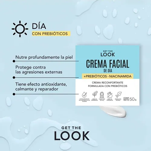 Crema Facial Get The Look Prebióticos Día X 50 G