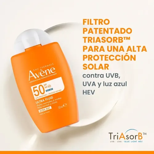 Avene Ultra Fluid Ultra Mat Spf50 Solar Facial Acabado Mate