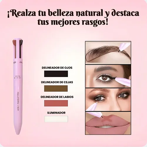 Makeup Pen Lapiz Delineador 4en1 Para Ojos Cejas Labios Ilum Acabado Mate Color 4 Colores