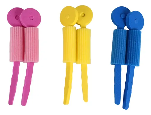 Rulos De Espuma Para El Cuidado Del Cabello Magic Sponge, Ri Blue & Yellow & Red