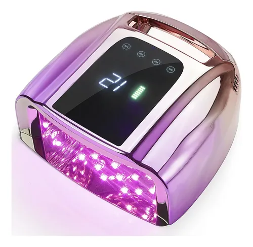 Lámpara Uv Recargable 96w Para Uñas Morada Con Sensor