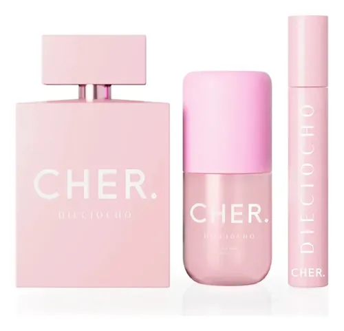 Set Perfume Mujer Cher Dieciocho + Talla 20 Ml+ Body Splash