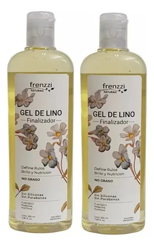 Kit 2 Gel Finalizador Rulos Gel De Lino 350ml Frenzzi
