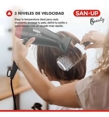Secador De Pelo San Up Thermadry Con Concentrador Color Negro