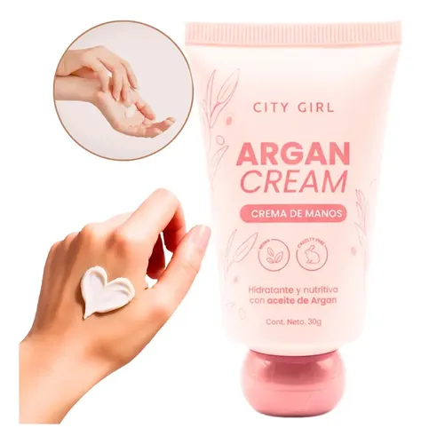 Crema P/ Manos Con Aceite De Argan Hidrata Y Nutre City Girl Almendras