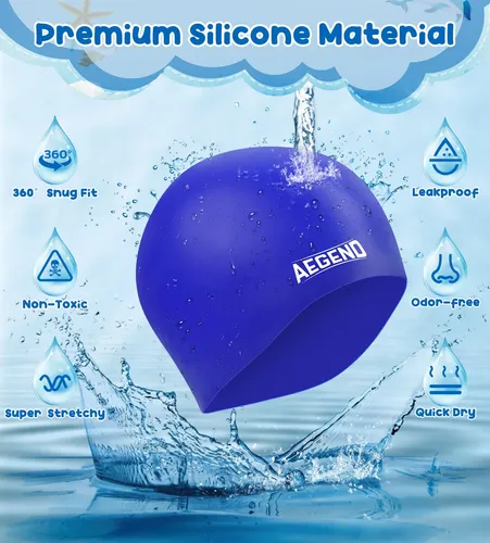 Gorro De Natación Aegend Para Niños, 2 Unidades, De Silicona