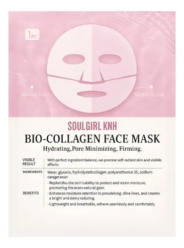 Mascarilla Glass Skin Bio Colageno Hidrolizado X 10 Unidades Todo Tipo De Piel