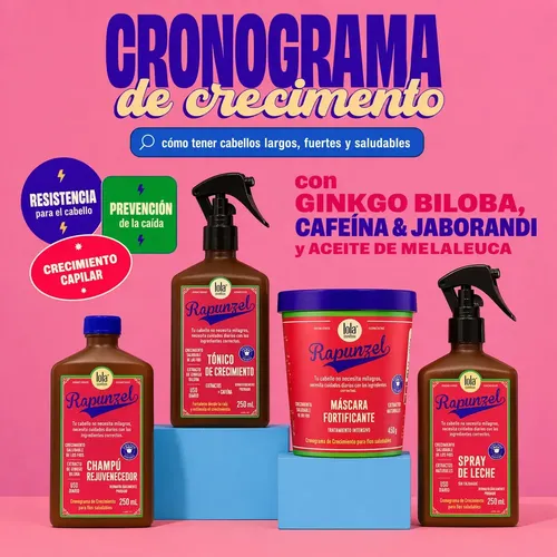 Kit Capilar Crecimiento Lola Rapunzel Sh + Baño + Tónico