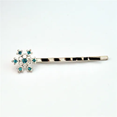 6 Piezas Horquillas De Cristal Y Broche Plateado Para Novia Silver And Blue