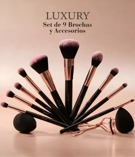 Arbell Luxury Set 9 Brochas De Maquillaje, 12 Piezas