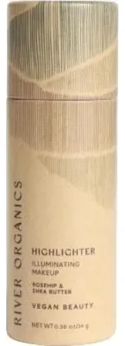 Iluminador Vegano Rosa Cuarzo River Organics 0.50 Oz