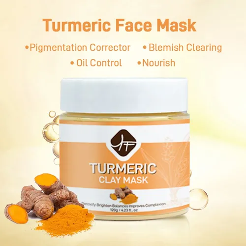 Mascarilla De Barro Con Cúrcuma, Iluminadora Facial, Hidrata Todo Tipo De Piel