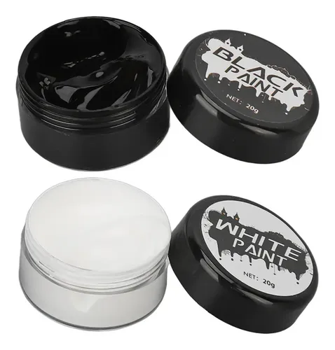 Kit De Pintura Facial De Halloween En Blanco Y Negro Altamen
