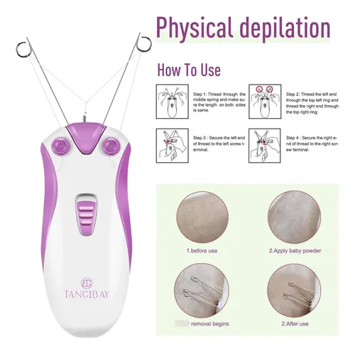 Depiladora Facial Eléctrica Inalámbrica De Algodón Morado Ro