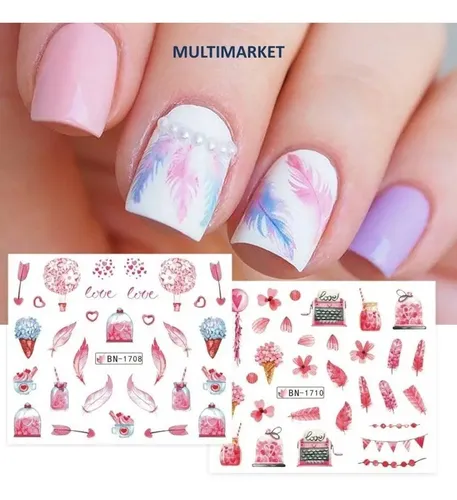 Stickers Al Agua Uñas – Water Decals  – Plancha Grande