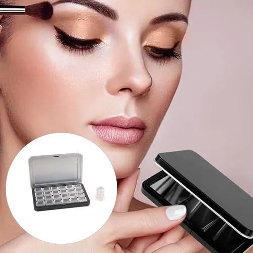 (6 #mold) Paleta De Maquillaje Recargable Con Espejo, Prácti