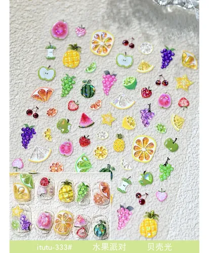 Adhesivos Para Uñas Fruit Party Jelly 3d En Relieve