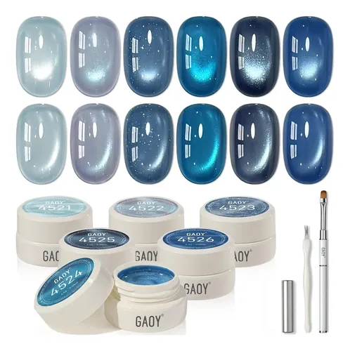 Gel Cat Eye Gaoy Ocean Whisper: 6 Esmaltes Magnéticos Con