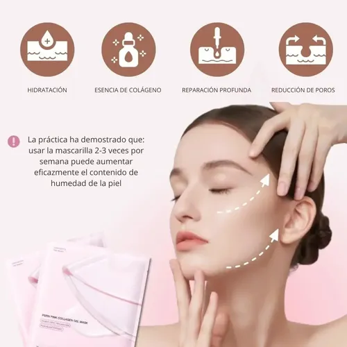 Mascarilla Pdrn Pink Colágeno Gel X 4 Unidades