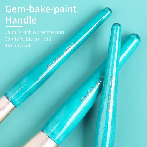 Set De Brochas De Maquillaje Enzo Ken Blue Con Funda Vegan P