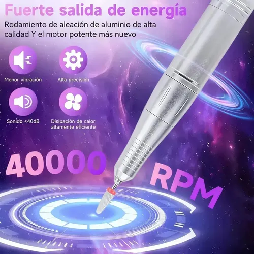 Pulidor De Uñas Profesional Usb 40000 Rpm Rosa