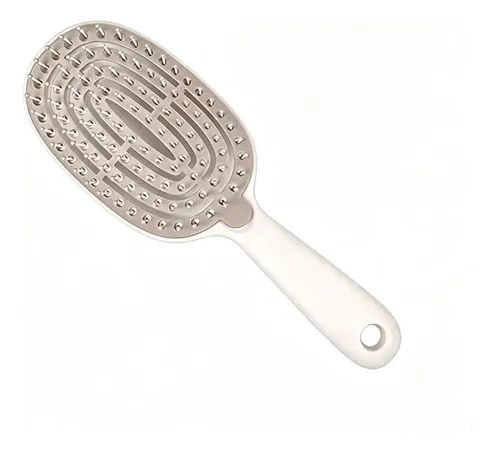 Cepillo Desenredante Autolimpiante Para Cabello Ivory White