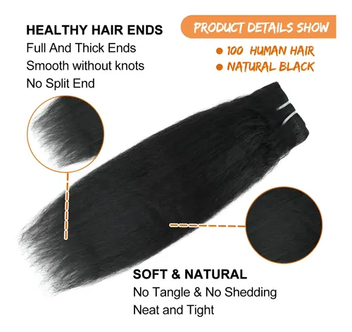 Extensiones 30 Cm Cabello Real Negro Liso