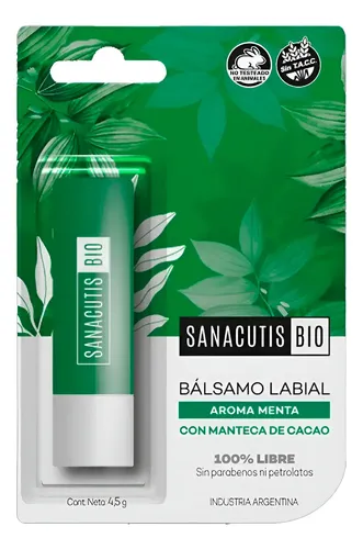 Sanacutis Bálsamo Labial Menta X 4.5g – Manteca De Cacao