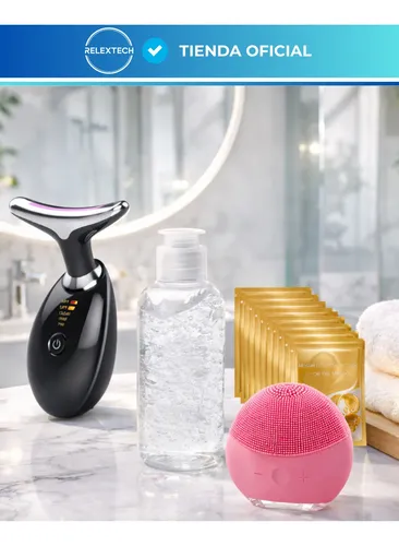 Kit Skincare Masajeador Reductor Limpieza Facial Exfoliador