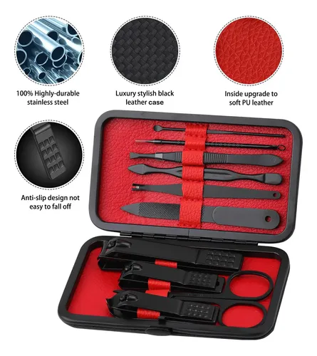 Set 10 Piezas Kit De Manicura Y Pedicura Con Estuche