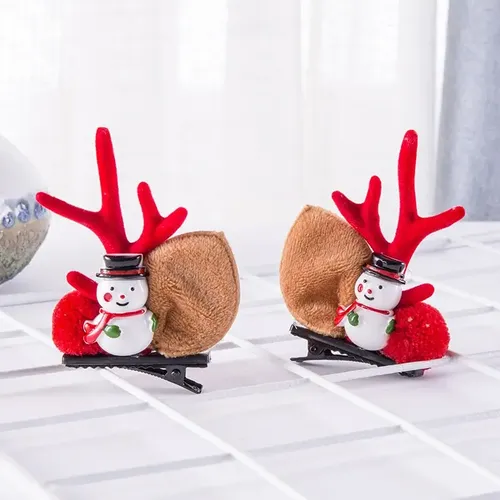 Vincha Cuernitos Reno Hebillas Navideñas Para Cabello Acesso