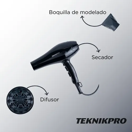 Secador De Pelo Profesional Black Blast Teknikpro