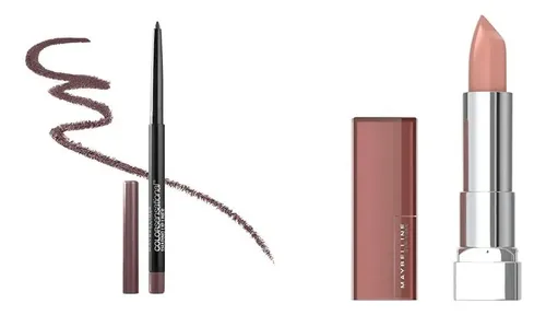 Lápiz Delineador Nude Y Labial Nude De Maybelline Color