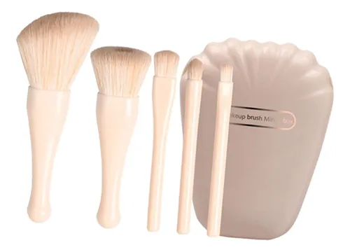 Juego De Herramientas De Pinceles De Maquillaje Con Beige
