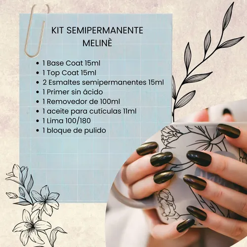 Kit Semipermanente Meline 9 Piezas Para Uñas Gelificadas