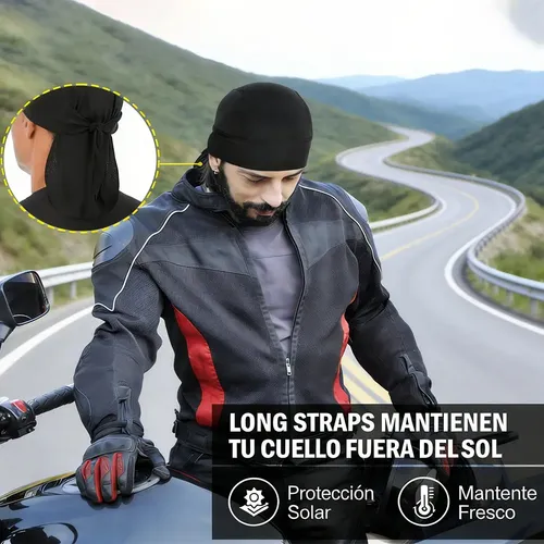 // 4pzs Turbante Deportivo Negro Secado Rápido Y Absorbe K / Black Solid