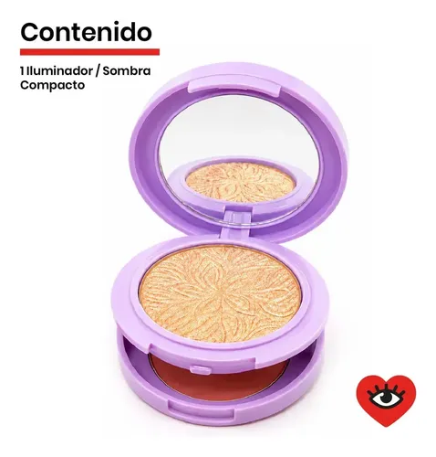Rubor E Iluminador Tono 02 En Polvo 2 En 1 Maquillaje Rostro Veoquiero