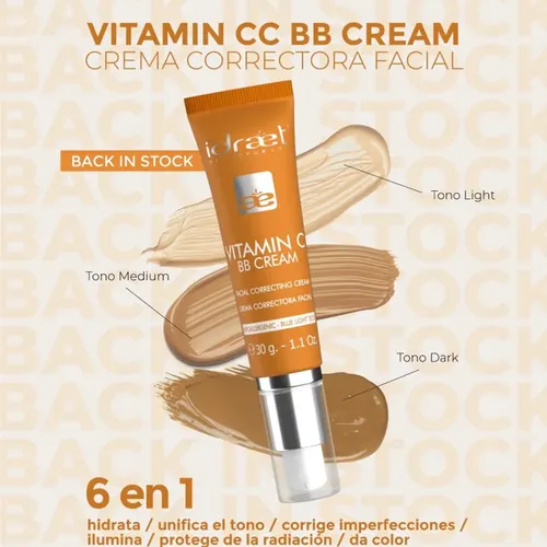 Crema Correctora Facial Vitamin C Bb Cream De Idraet