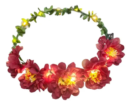 Diadema Con Corona De Flores Para Niñas, Morado Oscuro