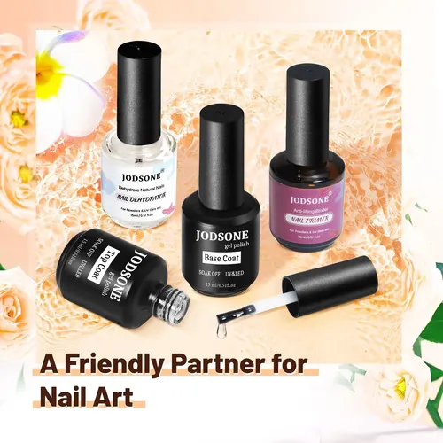 Kit De Uñas Jodsone 15 Ml: Primer, Base Y Top Coat Con Gel